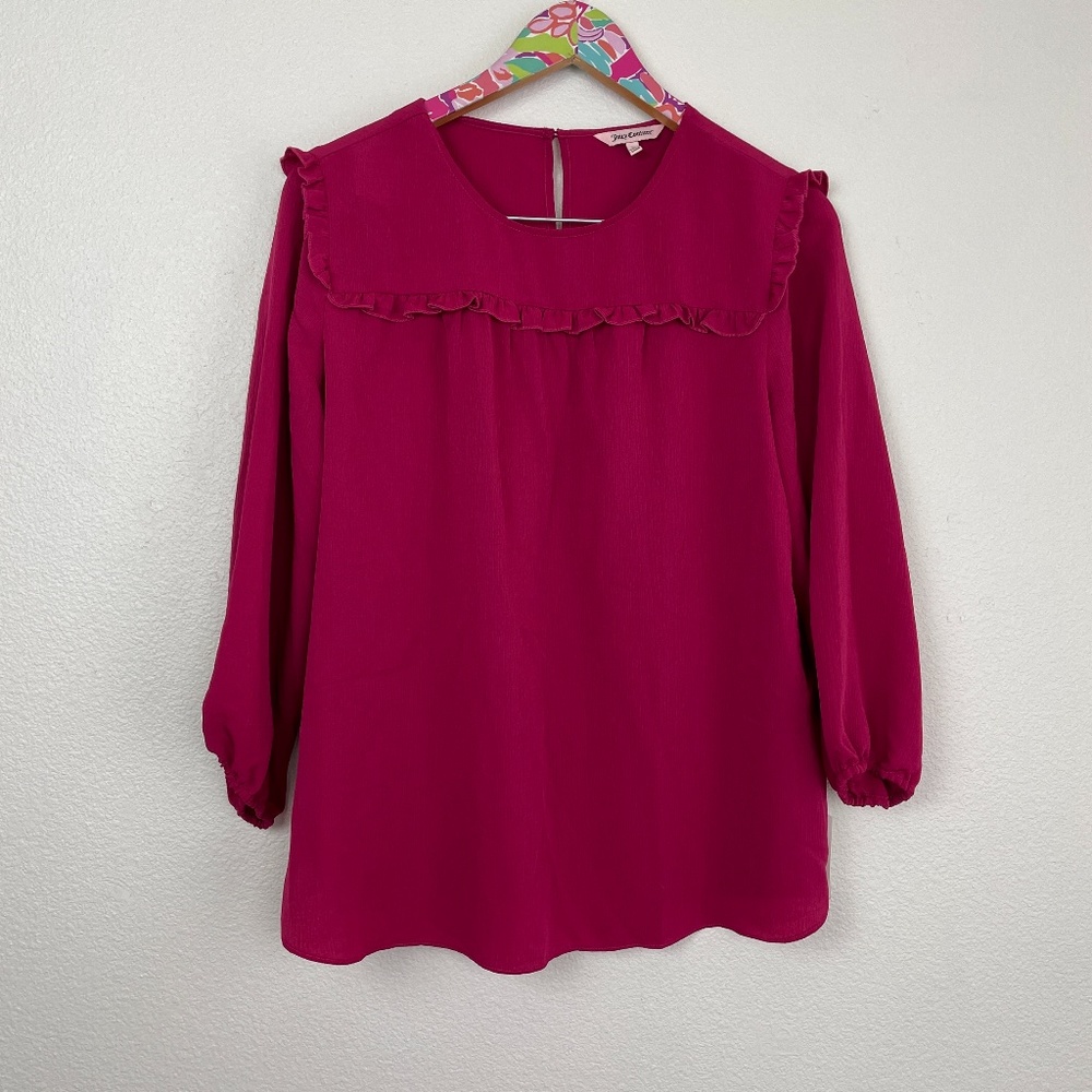 NWT Juicy Couture deep pink blouse size L // 34